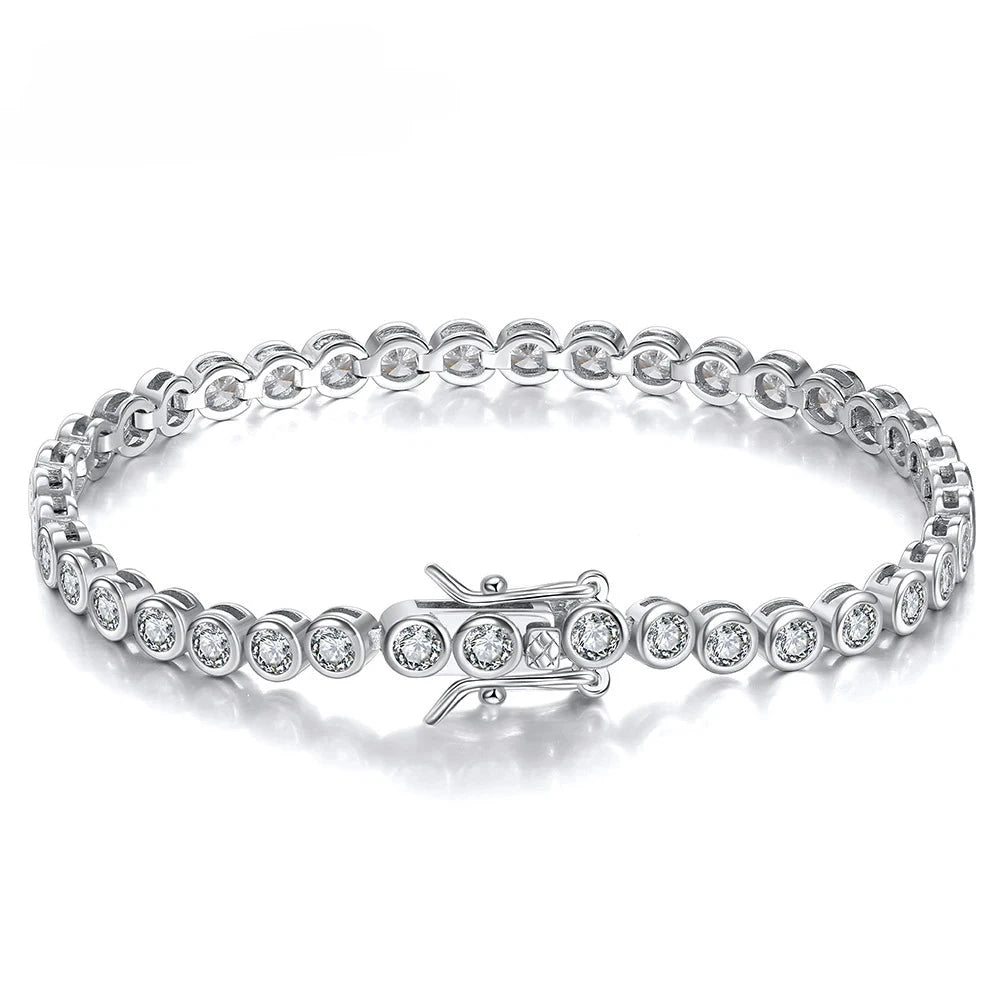 Mary 3mm Round Moissanite Tennis Bracelet