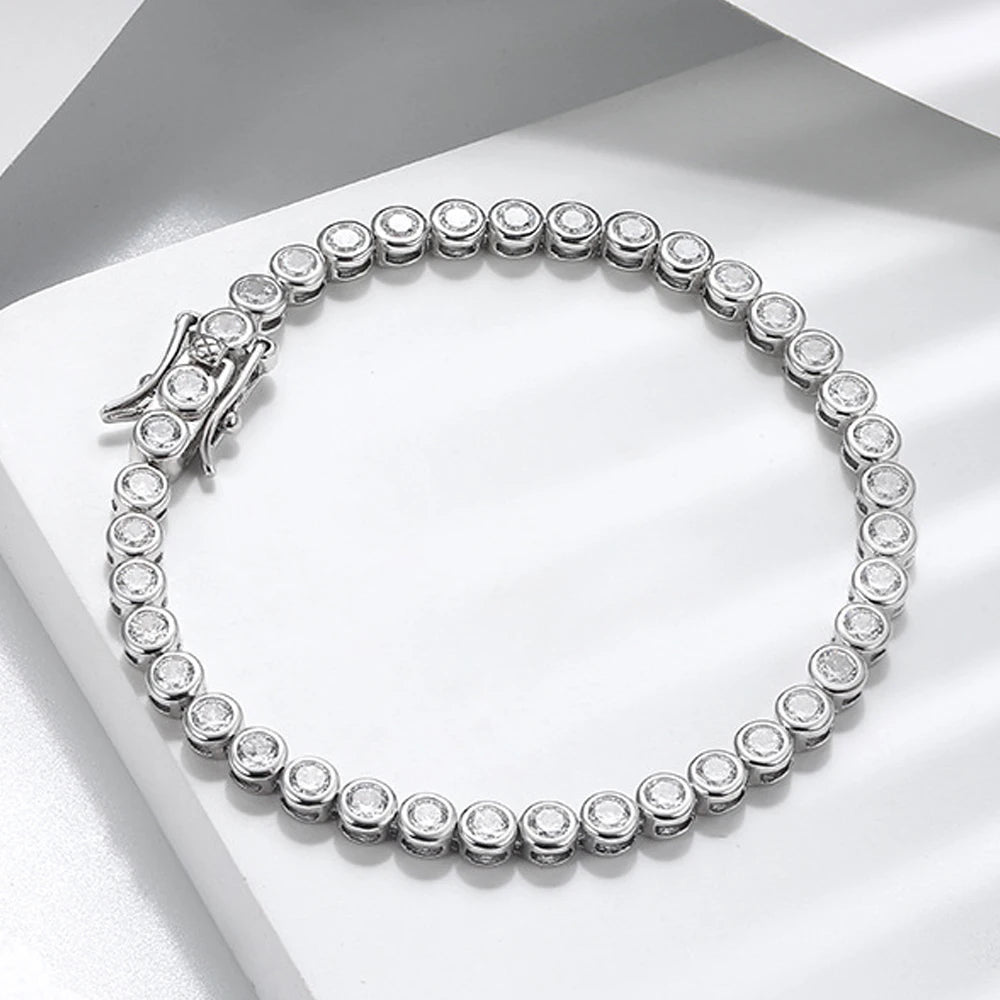 Mary 3mm Round Moissanite Tennis Bracelet