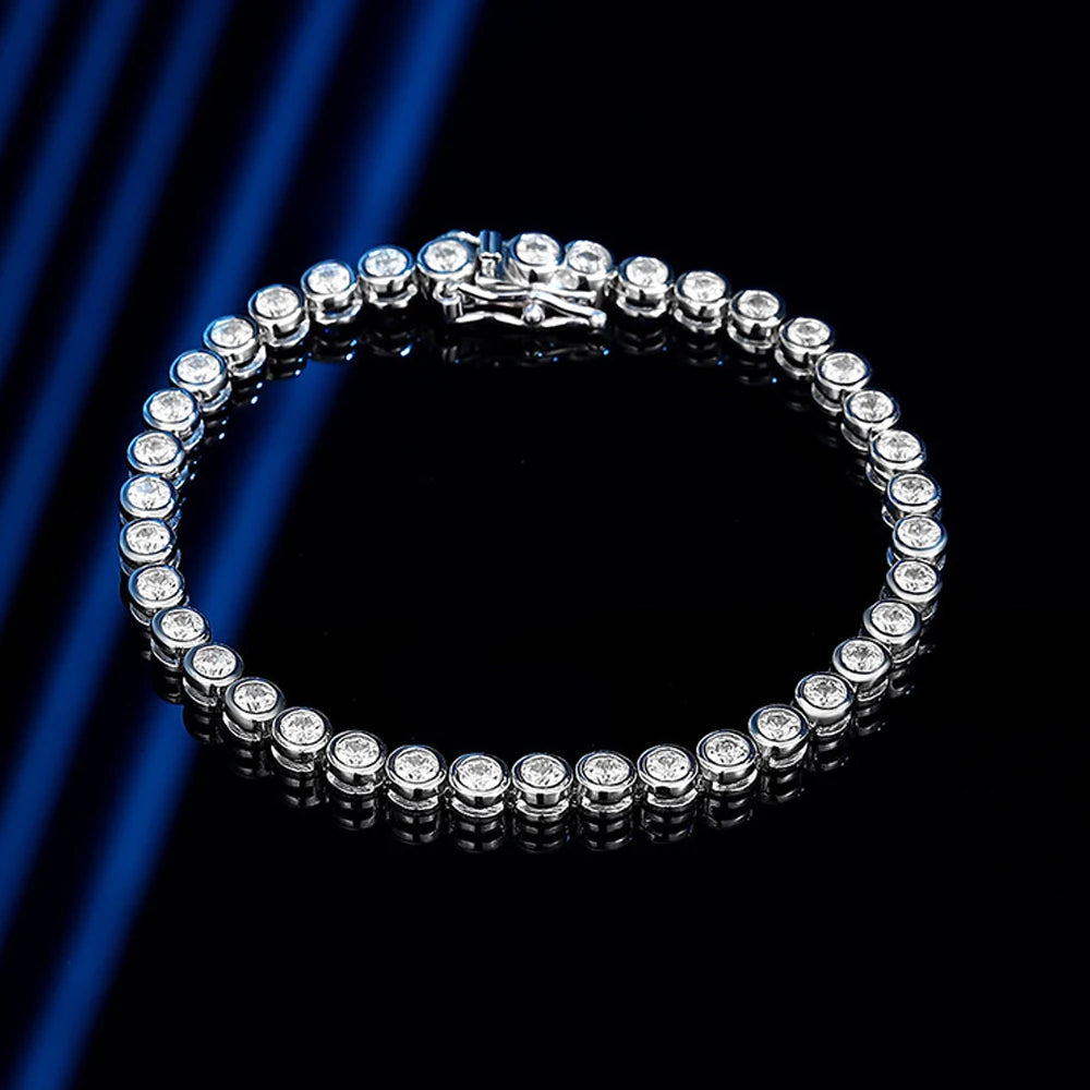 Mary 3mm Round Moissanite Tennis Bracelet