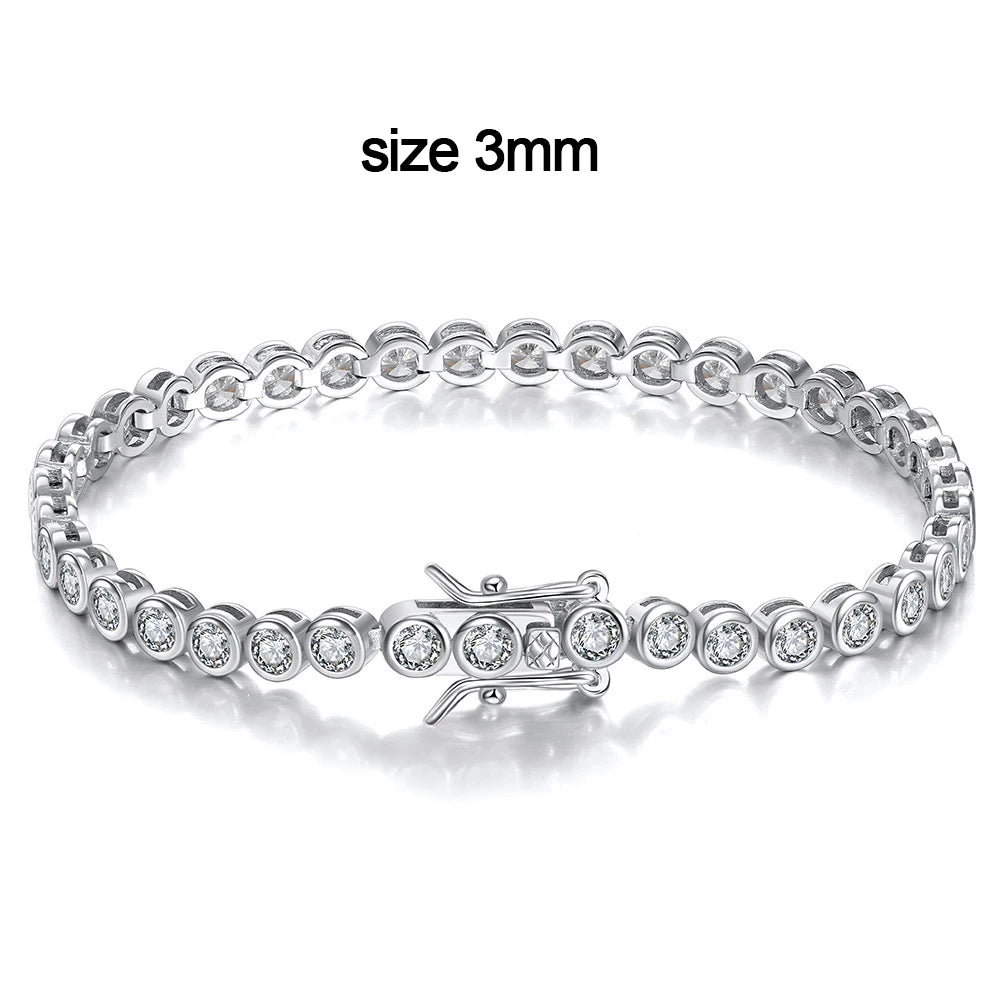 Mary 3mm Round Moissanite Tennis Bracelet